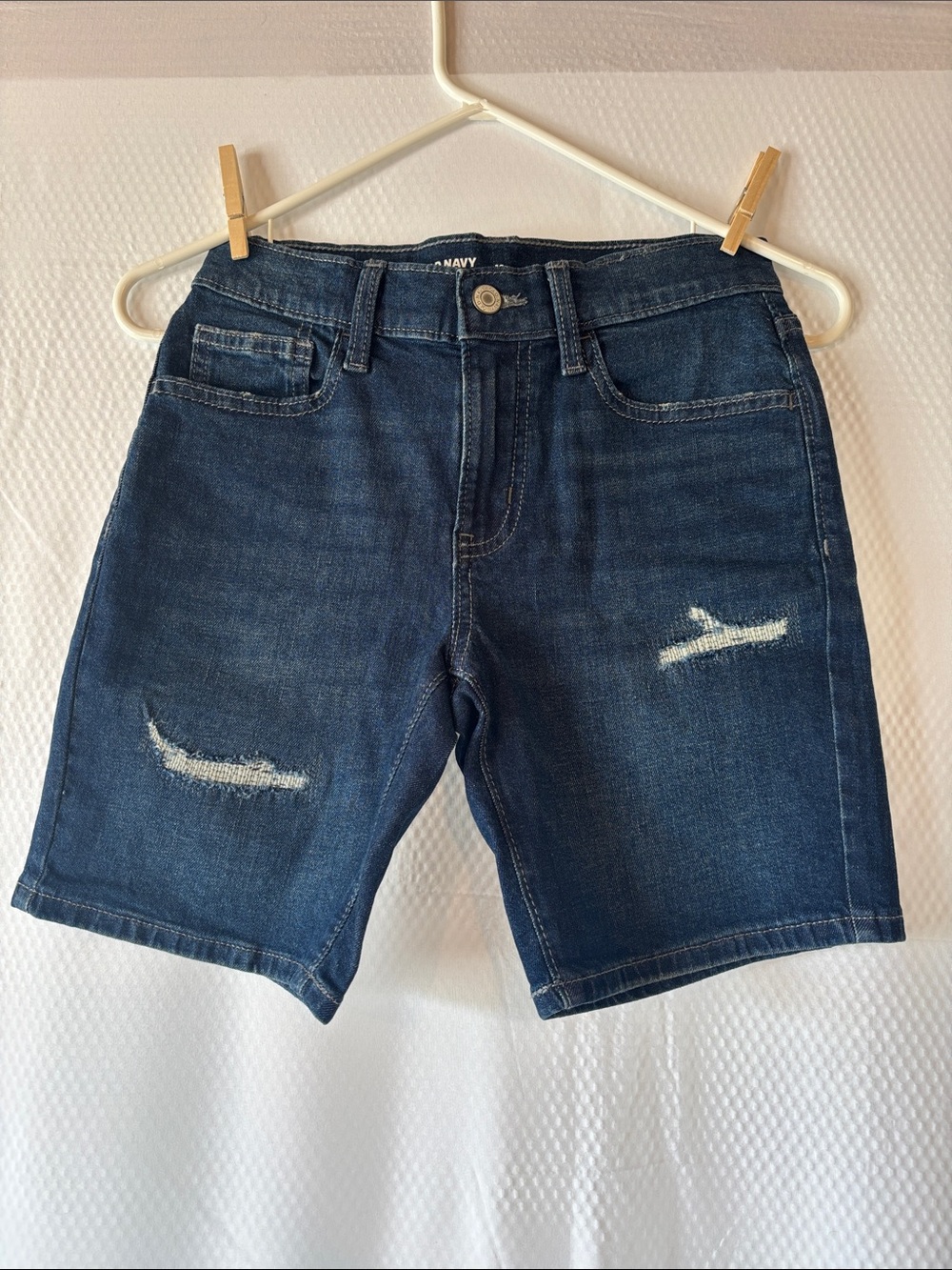 Old Navy Girl’s Dark Indigo Distressed Denim Shorts